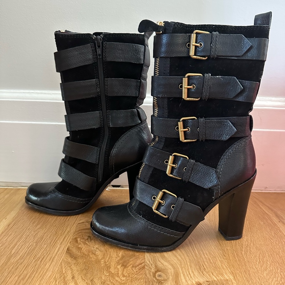 Marc by Marc Jacobs - Black Suede and Leather Booties